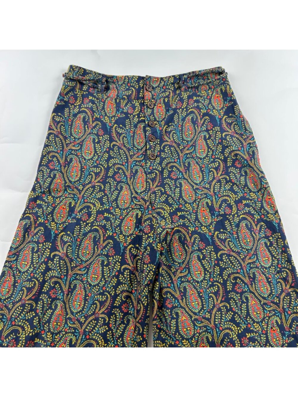 Sundance Navy Printed Lightweight Cotton Wide Leg Lounge Pant S - Picture 2 of 8